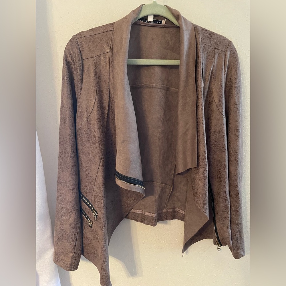 Tan zippered cardigan